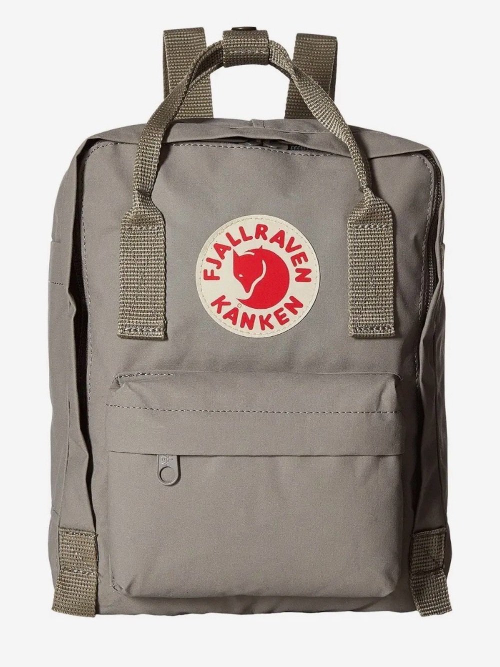 Fjallraven Kånken Medium Backpack in Fog Gray with Red Logo